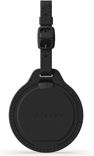 Satechi Vegan-Leder Findall Gepäck-Etikett GPS Tracker Συμβατό Apple Find My Τσάντες Schwarz St-lfaltk