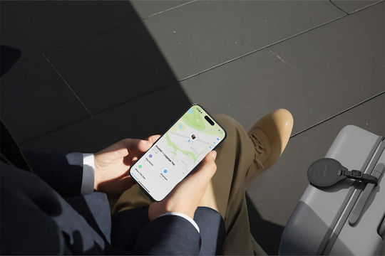 Satechi Vegan-Leder Findall Gepäck-Etikett GPS Tracker Συμβατό Apple Find My Τσάντες Schwarz St-lfaltk