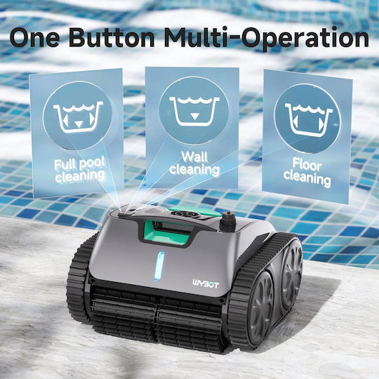Wybot C1 Pro Wireless Robot Vacuum 65W Bottom Walls Waterline for Pools 150m²