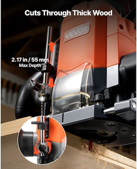 Vevor YXKBJCRSDZJSFMA7K001V2 Κάθετη Φρέζα 1200W με Ρύθμιση Ταχύτητας