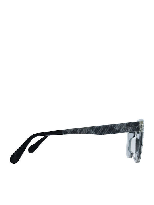 OJO Sunglasses Unisex Sunglasses with Black Wooden Frame and Black Lens