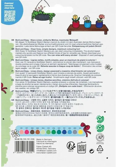 Faber-Castell Zeichenmarker Dünne Doppelseitig Set 12Stück