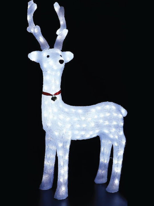 Aca Beleuchtet Weihnachtliche Kunststoff Figur Rentier Weiß Länge 52cm Standing Reindeer