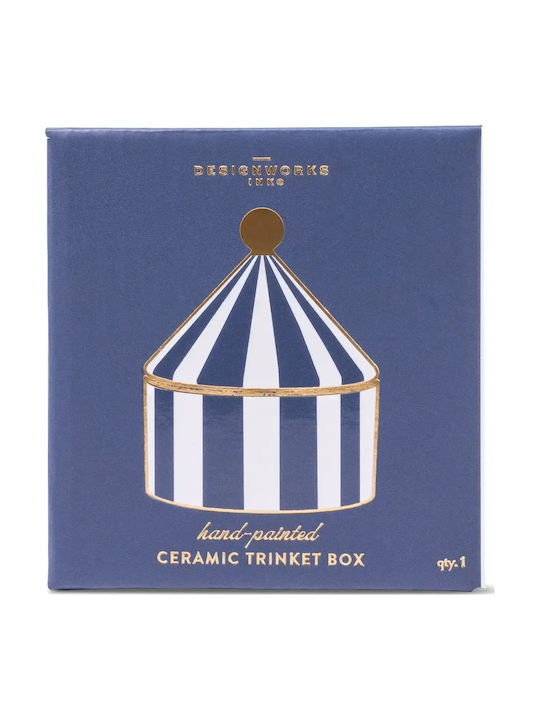 Desingworks Ceramic Trinket Box Navy Tbwc-1002