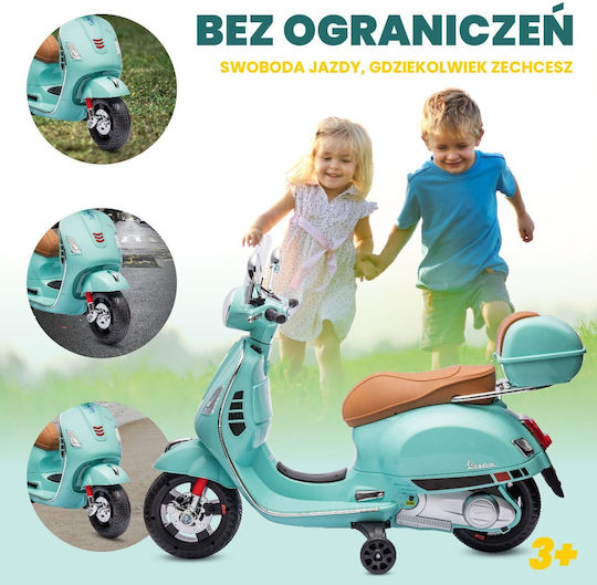 Παιδική Vespa Scooter with Trunk Ηλεκτροκίνητη Τιρκουάζ