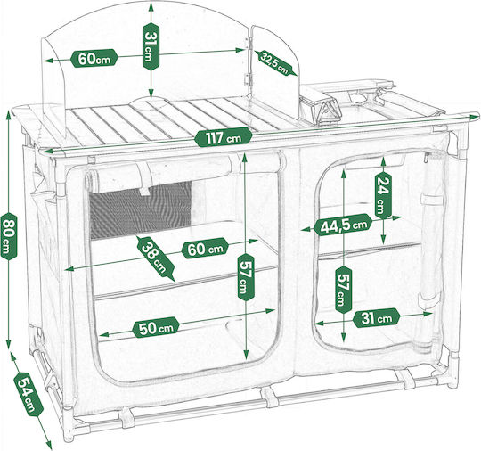 Camping-Küchenschrank Klapptisch Gartentisch Tasche Campingtisch