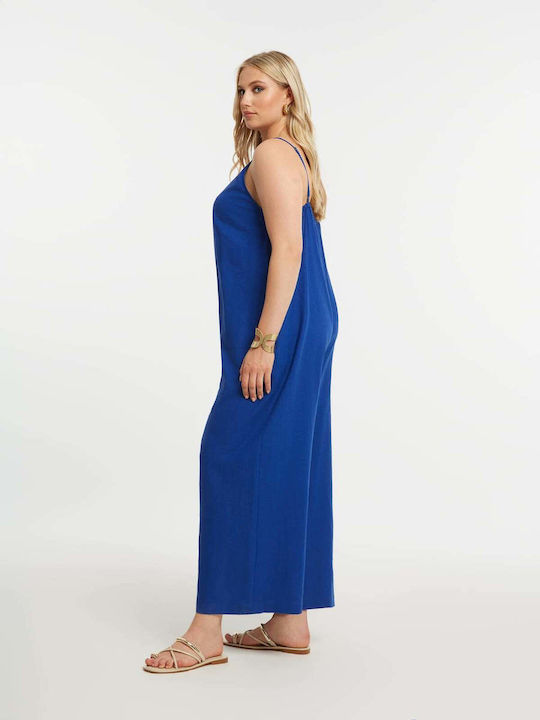 Women’s Linen One-piece Jumpsuit Blue