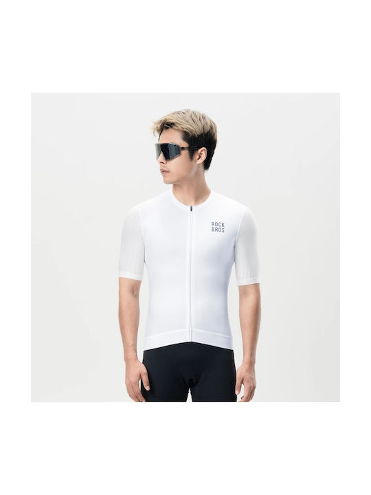 Rockbros Tricou De Ciclism Pentru Bărbați Cu Mâneci Scurte Alb