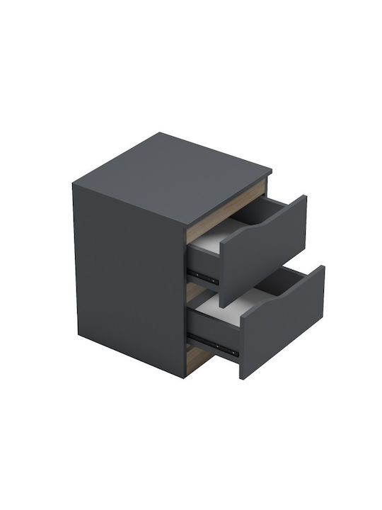 Bedside Table Verena Wooden Gray 40x40x50cm