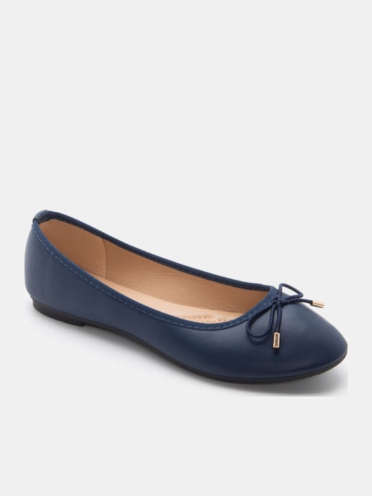 Damen Ballerinas Spitz zulaufend in Marineblau Farbe