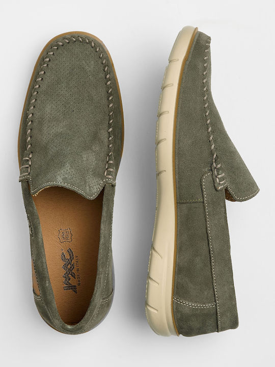 Δερμάτινα Ανδρικά Loafers σε Πράσινο Χρώμα