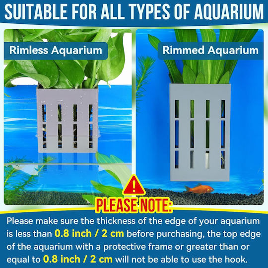 Borlech Set 4 Gray Aquarium Plant Supports