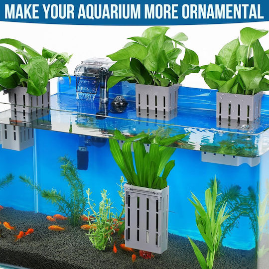 Borlech Set 4 Gray Aquarium Plant Supports