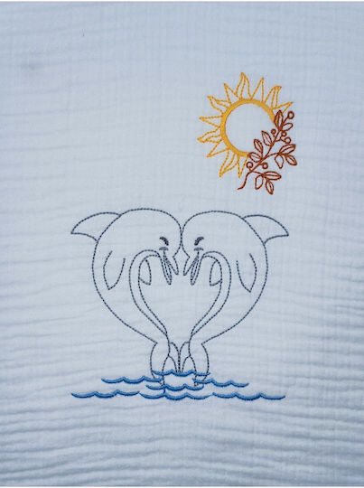 Stewehome Kids Baby Pareo Towel Hood 100% Cotton Embroidery Teddy Bear 100x1 Cm