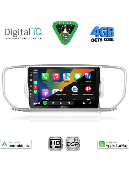 Digital IQ Car Audio System for Kia Sportage 2015-2018 Bluetooth USB WiFi GPS Apple CarPlay Android Auto with 9" Touch Screen