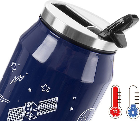 Orion Kids Water Bottle Thermos Stainless Steel Non Spill Blue 500ml