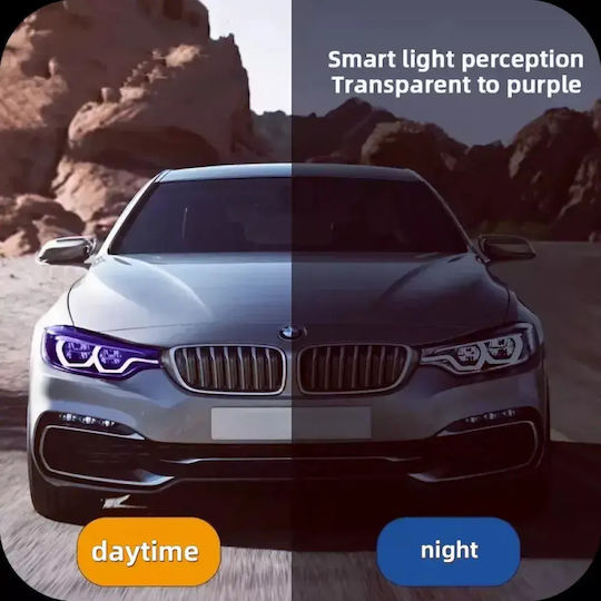 Tpu Ppf Photochromic Μεμβράνη Φαναριών Αυτοκινήτου Stealth Αλλαγή Χρώματος Smoked Black Crystal Clear 30x60cm Tc-464