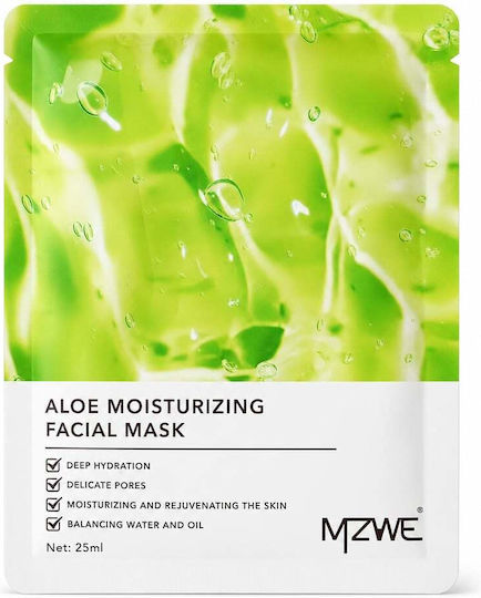 Mzwe Aloe Vera Extract Sheet Mască Fațială pentru Hidratare / Netezire / Curățare cu Niacinamidă 25ml