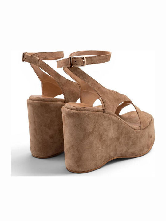 Sommer Damenplattformen Tabac Braun