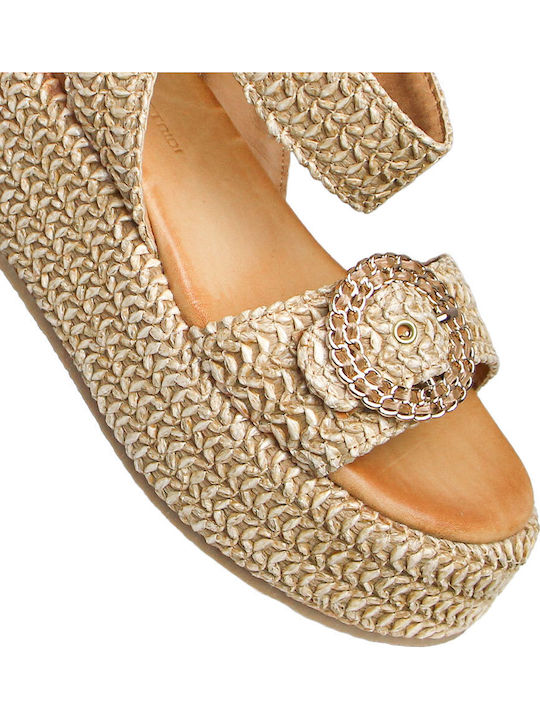 Sommer Damenplattformen Tabac Braun