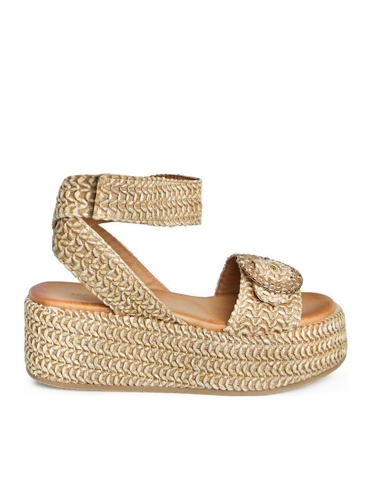 Sommer Damenplattformen Tabac Braun