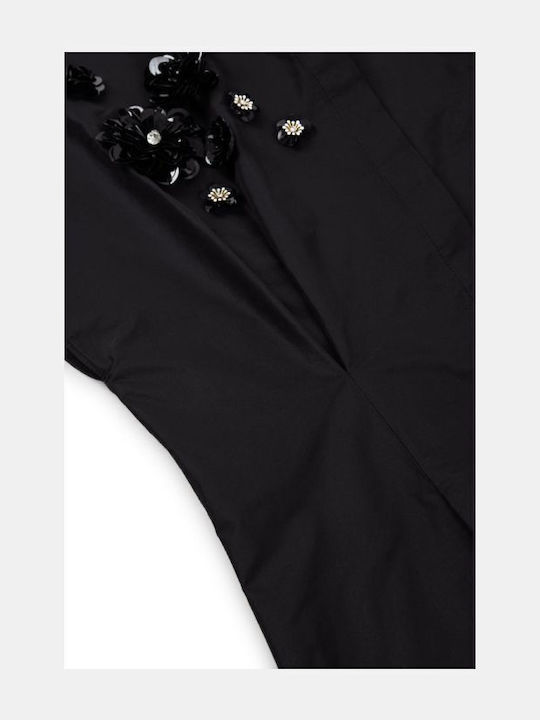 Κοντομάνικο Γυναικείο Πουκάμισο Black Floral