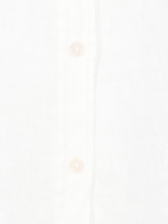 Long Sleeve Women's Linen Shirt White