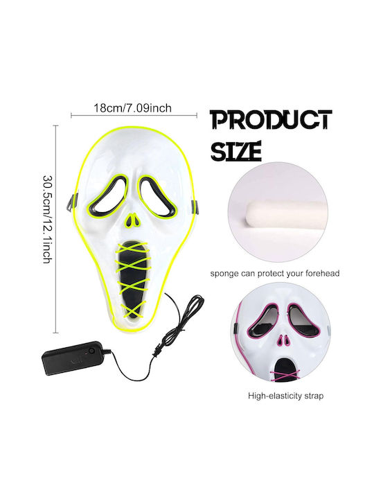 Halloween Led Ghost Scream Mask Glowing Scary Ghostface One Size