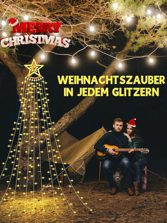 LED Lichtvorhang Weihnachtsdekorationen mit Bäumen 3.5m 360 LEDs