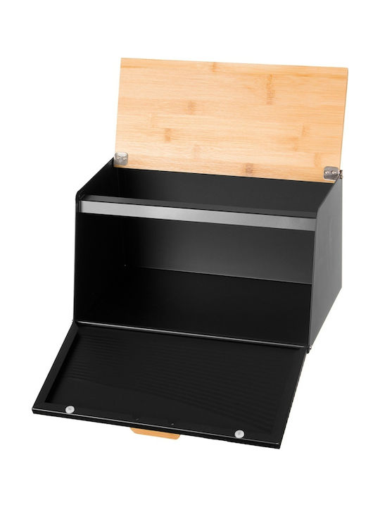 Brunbeste Bread Box with Lid Inox Black 35.5x23.5x21cm
