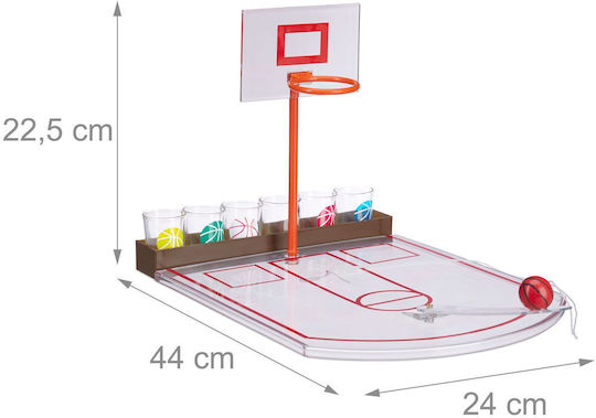 Relaxdays Basketball Drinking Game White Brown Red 22.5x44x24 Cm