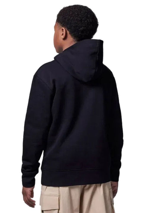 Fleece Kids Sweatshirt with Hood and Pockets Black  Brooklyn