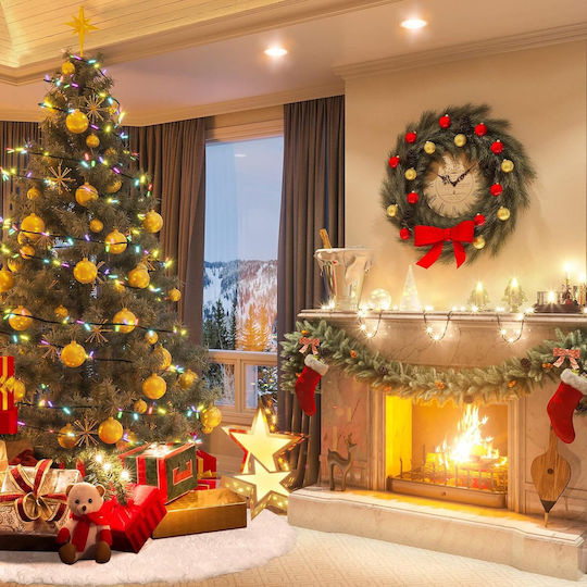 Christmas Rug ''Tree'' White with Furry Texture D150cm.