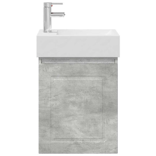vidaXL Плот със Смесител 45.5x22.5x84 см Сив