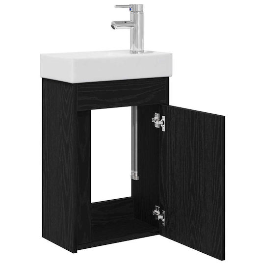 vidaXL Πάγκος με Νιπτήρα Μ40.5xΒ22.5xΥ62cm Μαύρο