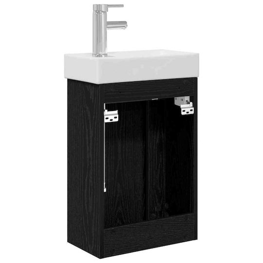 vidaXL Πάγκος με Νιπτήρα Μ40.5xΒ22.5xΥ62cm Μαύρο