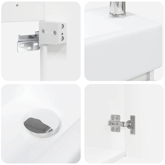 vidaXL Bathroom Vanity Unit with Sink L45.5xW22.5xH84cm White