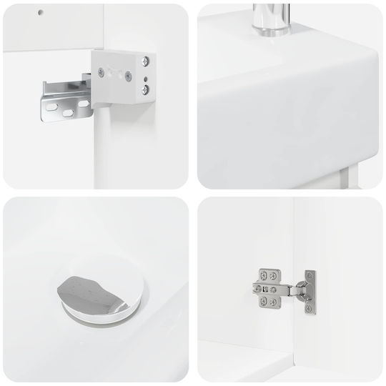 vidaXL Bench with Sink L45.5xW25.5xH84cm White