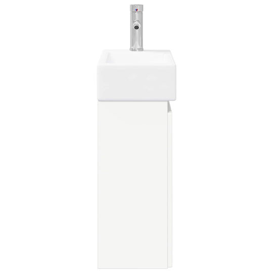 vidaXL Плот със Смесител 45.5x25.5x84 см Бял