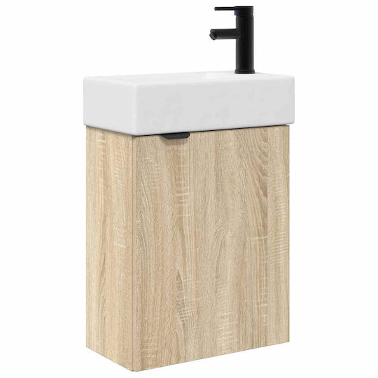 vidaXL Πάγκος με Νιπτήρα Μ45.5xΒ22.5xΥ84cm Καφέ