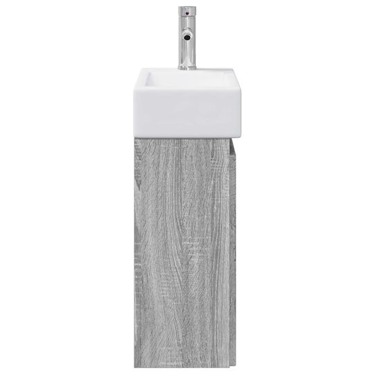 vidaXL Плот Със Смесител 45.5x25.5x84см Сив