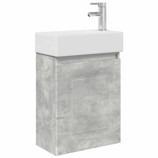 vidaXL Плот със Смесител 45.5x22.5x84см Сив