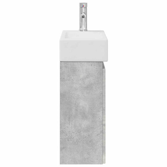 vidaXL Плот със Смесител 45.5x22.5x84см Сив