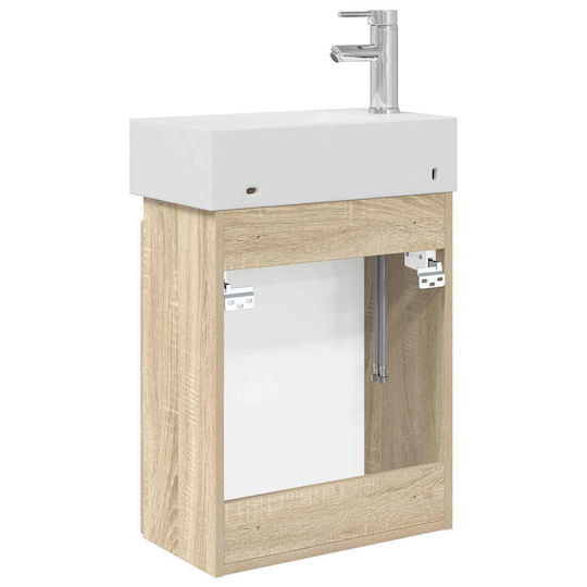 vidaXL Vanity Unit with Sink M45.5xD22.5xH84cm Brown