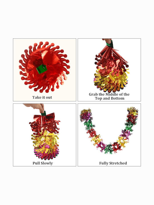 Multicolored Christmas Garland 4 Pcs Hanging Ceiling Decoration