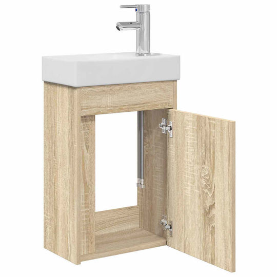 vidaXL Плот със Смесител 40.5x22.5x62см Кафяв