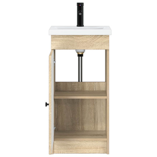 vidaXL Πάγκος με Νιπτήρα & Καθρέπτη Μ42xΒ40xΥ84.5cm Καφέ