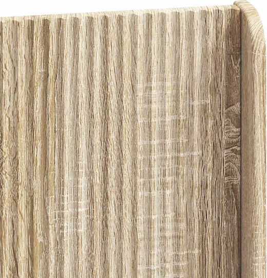Single Wooden Bed Sonoma Oak with Slats for Mattress 75x190cm