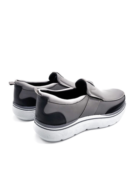 Slip-On-uri Pentru Bărbați Anatomice din Piele Sintetică Gri