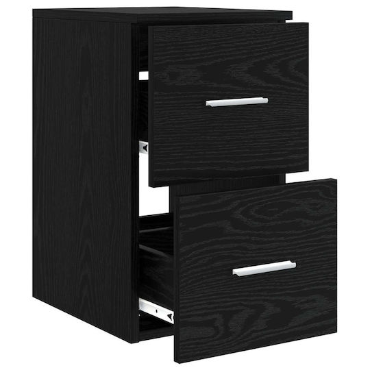 vidaXL Badezimmer Waschtisch-Einheit M30xB44.5xH50cm Schwarze Eiche